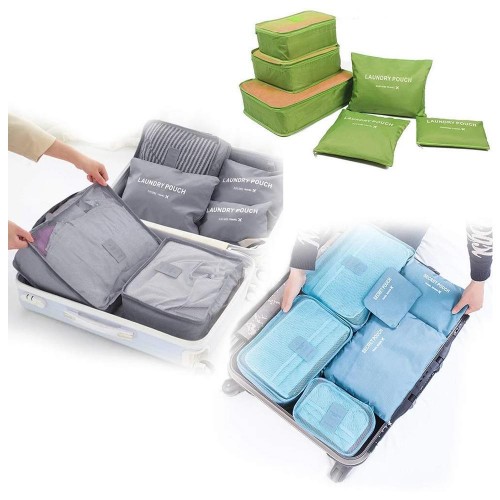 0192 Cloth Organizer Pouch Laundry Zipper Bags (6 pcs)
